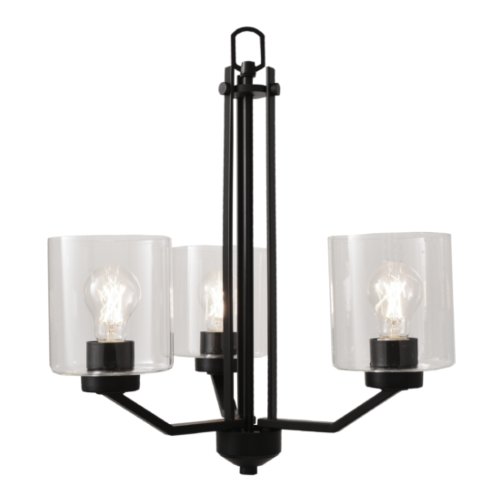 Piper 3 Light Black Chandelier