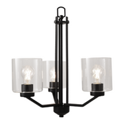 Piper 3 Light Black Chandelier